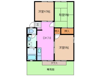 間取図 関西本線（東海）/桑名駅 徒歩23分 1階 築33年