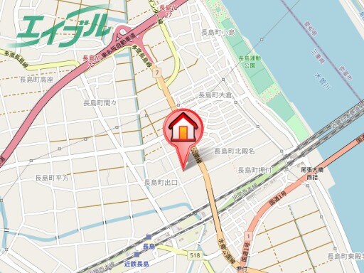 地図 関西本線（東海）/長島駅 徒歩10分 1階 築13年