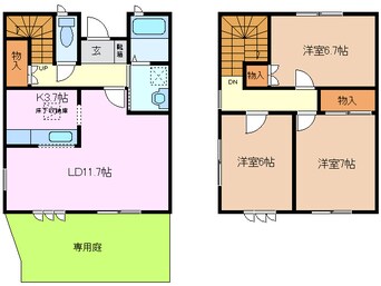 間取図 三岐鉄道北勢線/蓮花寺駅 徒歩28分 1階 築26年