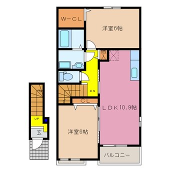 間取図 近鉄名古屋線/伊勢朝日駅 徒歩25分 2階 築5年