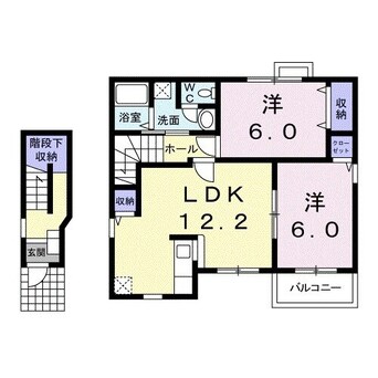 間取図 三岐鉄道北勢線/馬道駅 徒歩4分 2階 築21年