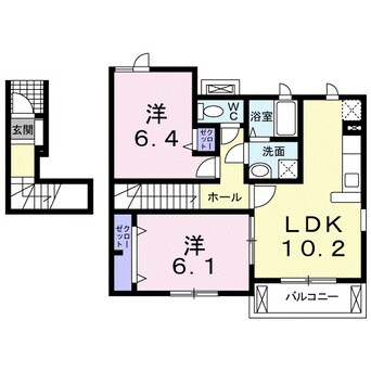 間取図 養老鉄道養老線/下深谷駅 徒歩42分 2階 築16年