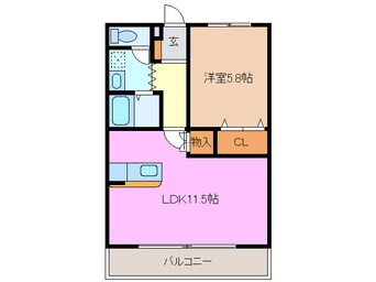 間取図 三岐鉄道北勢線/在良駅 徒歩20分 2階 築15年