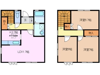 間取図 三岐鉄道北勢線/蓮花寺駅 徒歩28分 1階 築26年