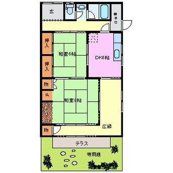 間取図 近鉄名古屋線/桑名駅 徒歩5分 1階 築58年