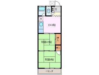 間取図 近鉄名古屋線/伊勢朝日駅 徒歩27分 1階 築47年