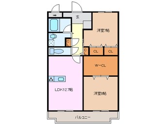 間取図 近鉄名古屋線/近鉄長島駅 徒歩14分 2階 築19年