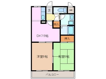 間取図 近鉄名古屋線/益生駅 徒歩8分 4階 築27年