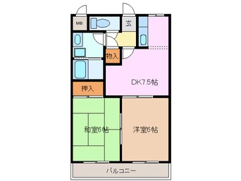 間取図 近鉄名古屋線/益生駅 徒歩8分 3階 築27年