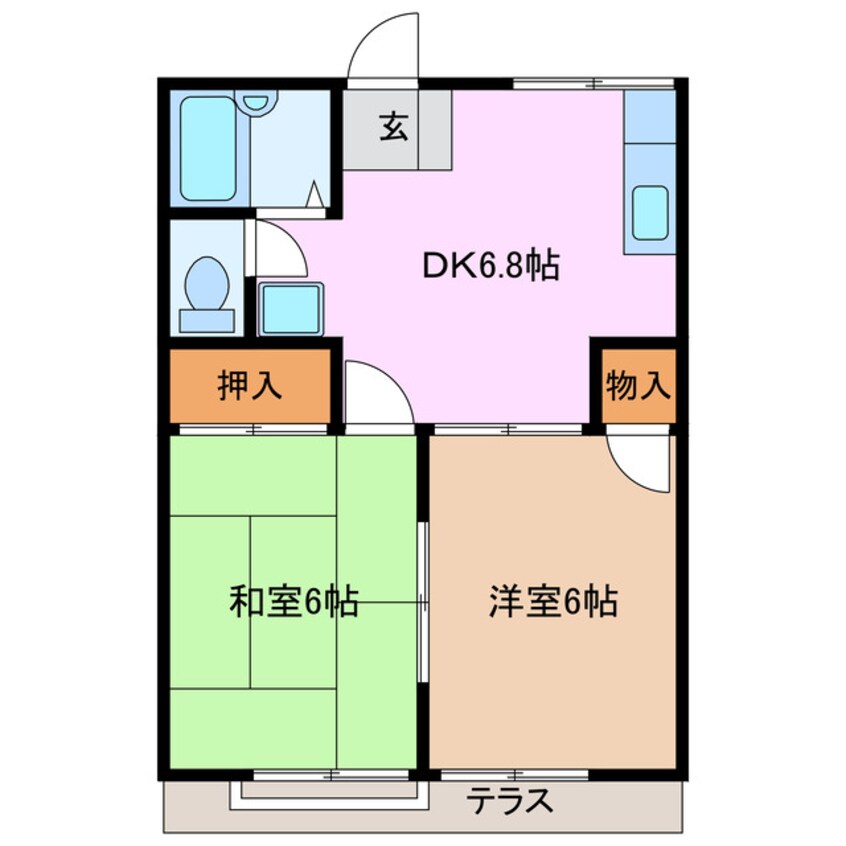 間取図 養老鉄道養老線/下深谷駅 徒歩35分 1階 築31年