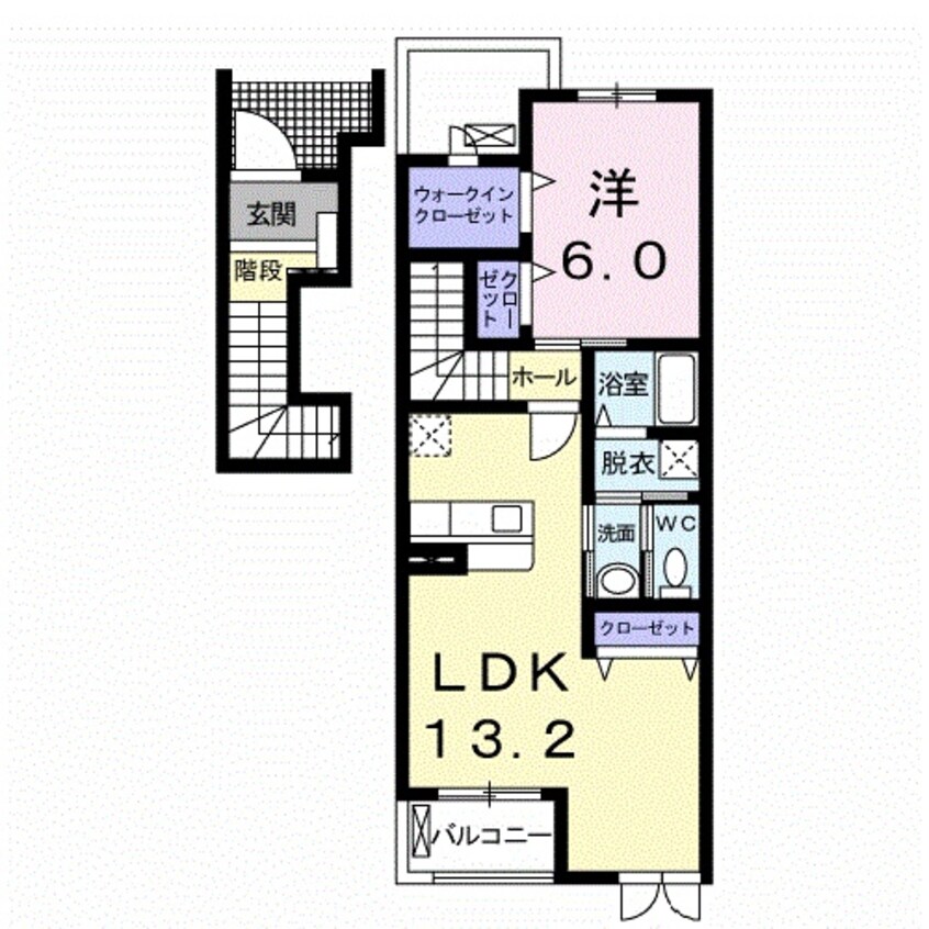 間取図 三岐鉄道北勢線/馬道駅 徒歩13分 2階 築19年