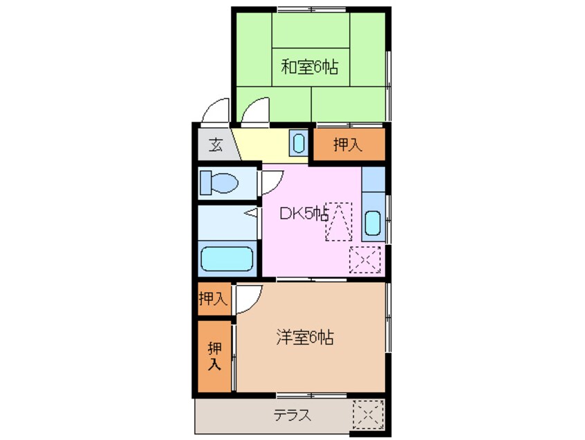 間取図 三岐鉄道北勢線/蓮花寺駅 徒歩15分 1階 築31年