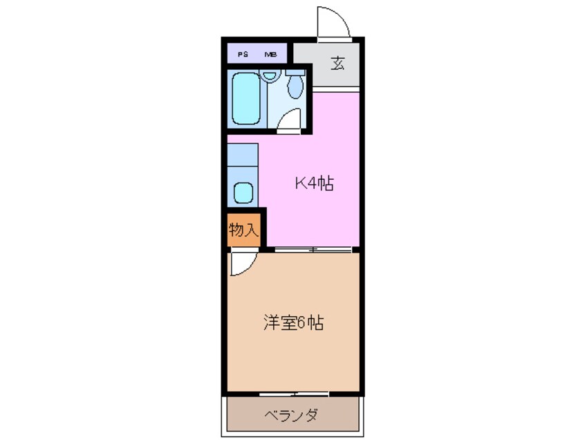 間取図 三岐鉄道北勢線/馬道駅 徒歩4分 1階 築33年