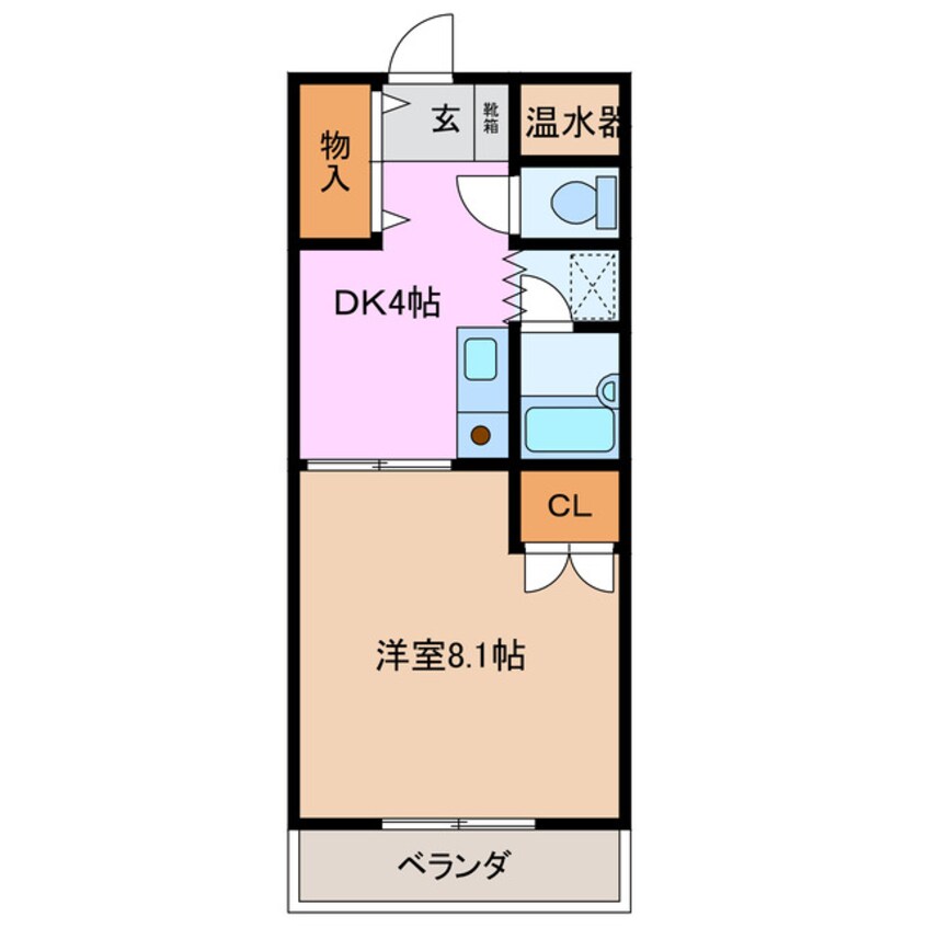 間取図 近鉄名古屋線/益生駅 徒歩25分 1階 築24年