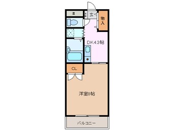 間取図 近鉄名古屋線/益生駅 徒歩25分 3階 築24年