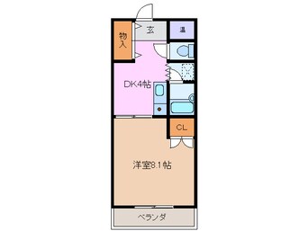 間取図 近鉄名古屋線/益生駅 徒歩25分 2階 築24年