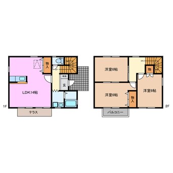 間取図 三岐鉄道北勢線/蓮花寺駅 徒歩27分 1階 築26年