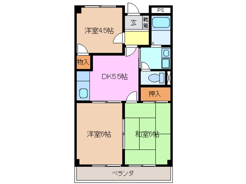 間取図 近鉄名古屋線/近鉄長島駅 徒歩7分 3階 築26年