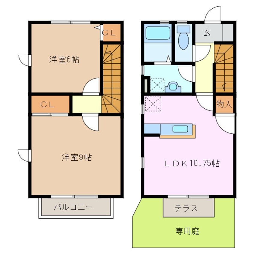 間取図 三岐鉄道北勢線/蓮花寺駅 徒歩4分 1階 築21年