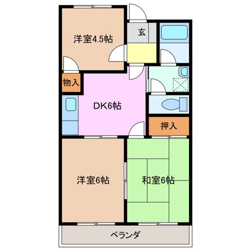 間取図 関西本線（東海）/長島駅 徒歩12分 2階 築26年