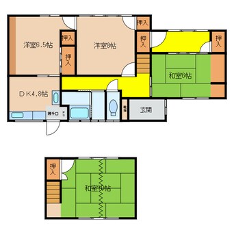 間取図 三岐鉄道北勢線/馬道駅 徒歩12分 1階 築56年