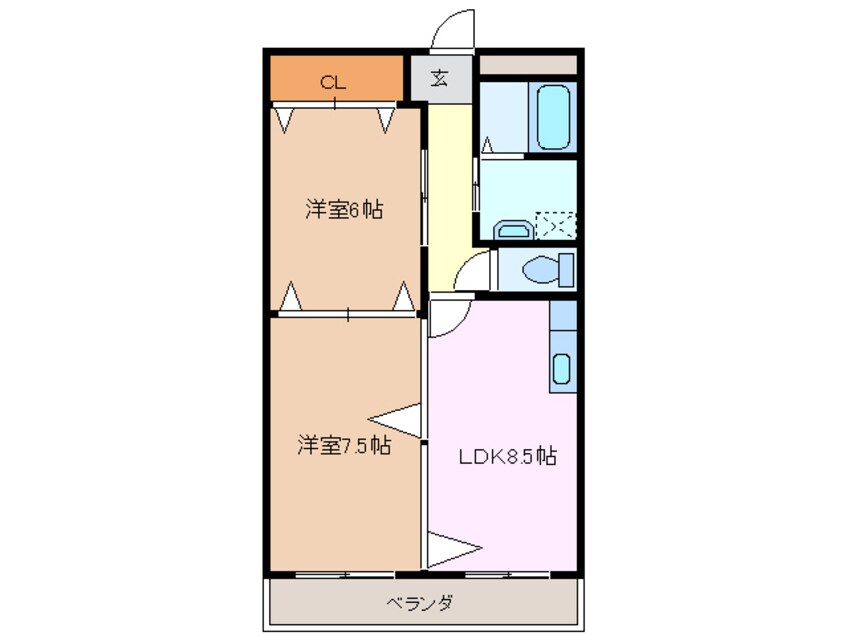 間取図 近鉄名古屋線/桑名駅 徒歩2分 9階 築42年