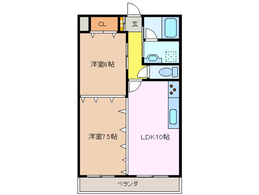 間取図 近鉄名古屋線/桑名駅 徒歩2分 2階 築42年