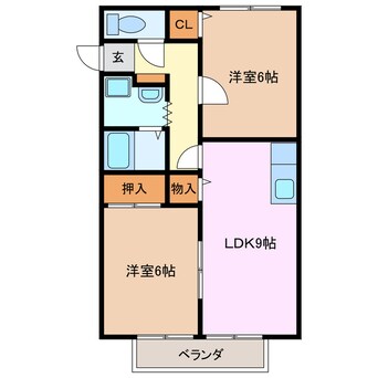 間取図 三岐鉄道北勢線/穴太駅 徒歩15分 1階 築33年