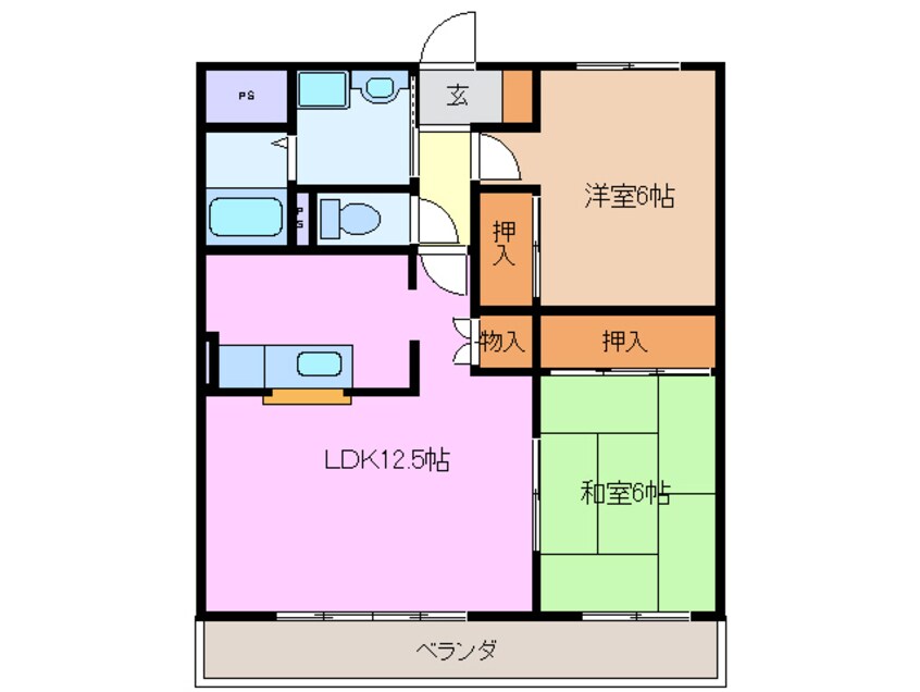 間取図 近鉄名古屋線/桑名駅 徒歩12分 2階 築26年