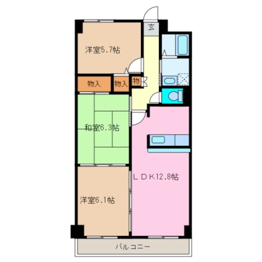 間取図 近鉄名古屋線/益生駅 徒歩30分 4階 築24年