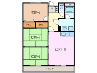 間取図 近鉄名古屋線/益生駅 徒歩23分 4階 築30年