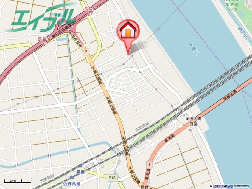 地図 関西本線（東海）/長島駅 徒歩18分 1階 築24年