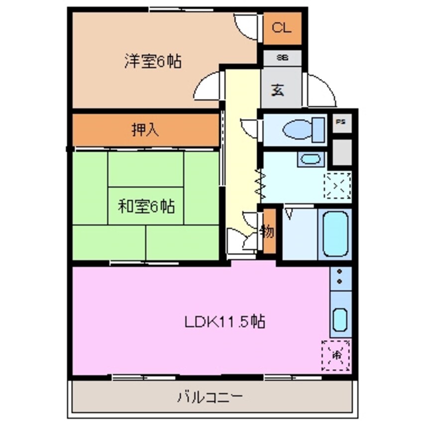 間取図 近鉄名古屋線/伊勢朝日駅 徒歩37分 1階 築26年