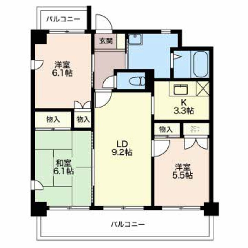 間取図 近鉄名古屋線/桑名駅 徒歩12分 4階 築26年