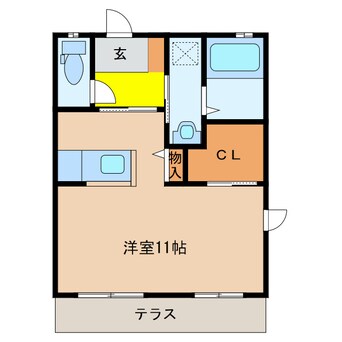 間取図 近鉄名古屋線/桑名駅 徒歩17分 1階 築20年