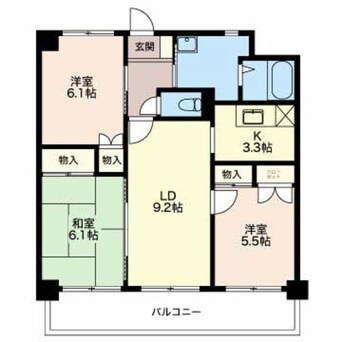 間取図 近鉄名古屋線/桑名駅 徒歩12分 3階 築26年