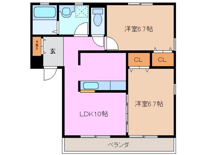 間取図 関西本線（東海）/長島駅 徒歩18分 2階 築23年