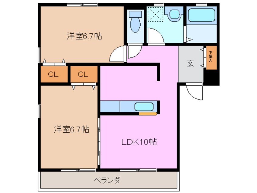 間取図 関西本線（東海）/長島駅 徒歩18分 2階 築23年