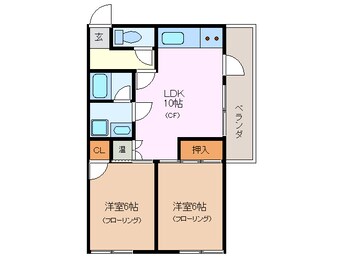 間取図 三岐鉄道北勢線/馬道駅 徒歩14分 2階 築43年