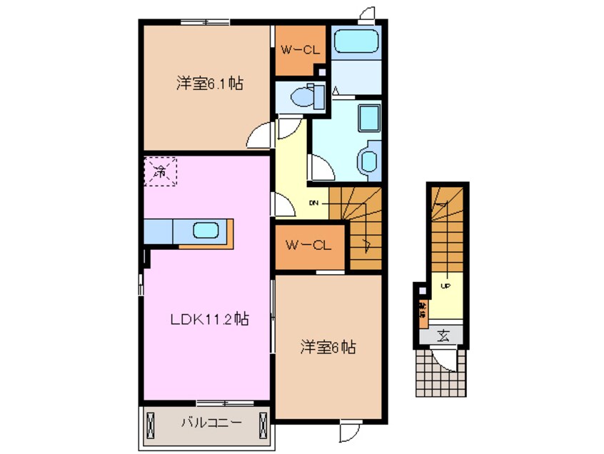 間取図 近鉄名古屋線/近鉄長島駅 徒歩20分 2階 築9年