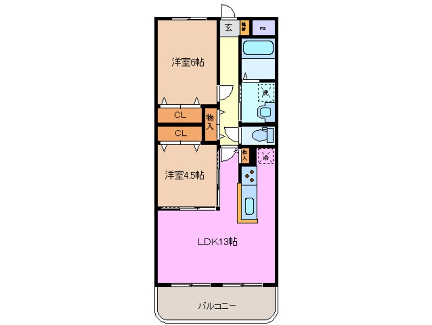 間取図 近鉄名古屋線/益生駅 徒歩30分 4階 築13年