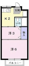 三岐鉄道北勢線/在良駅 徒歩20分 2階 築32年 2Kの間取り