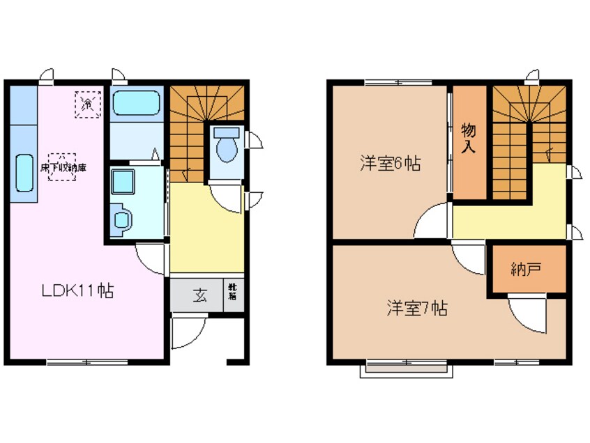 間取図 三岐鉄道北勢線/蓮花寺駅 徒歩28分 1階 築26年