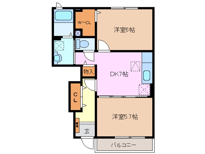 間取図 養老鉄道養老線/播磨駅 徒歩24分 1階 築15年