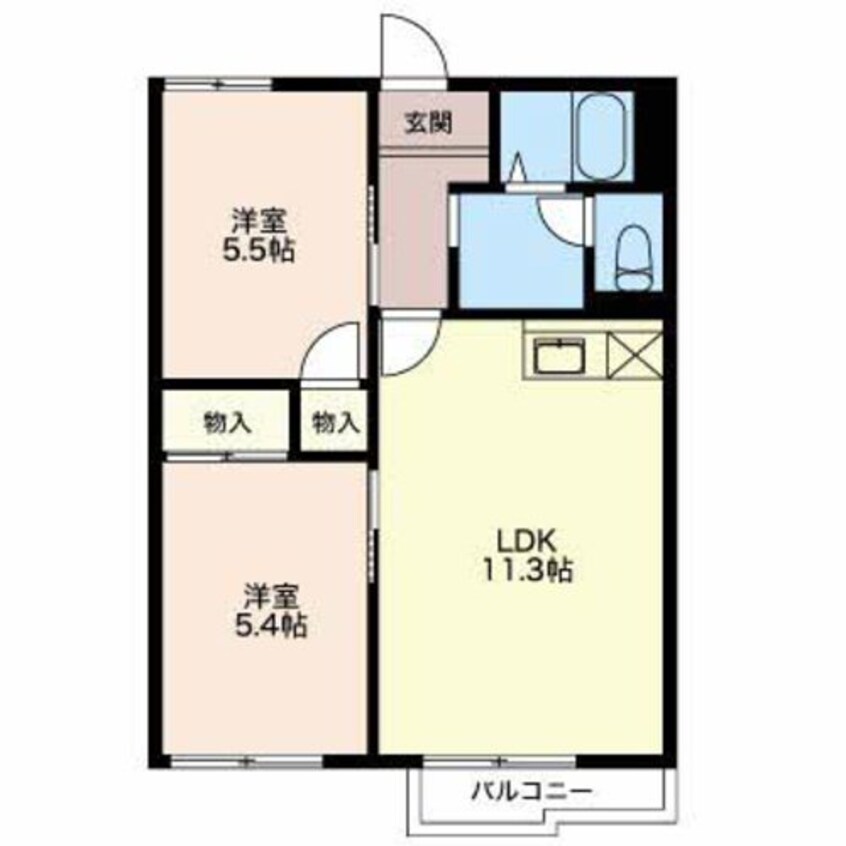 間取図 養老鉄道養老線/下深谷駅 徒歩39分 2階 築35年