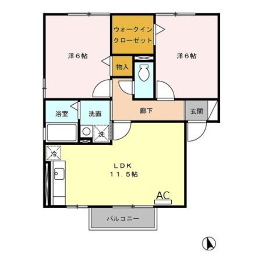 間取図 近鉄名古屋線/伊勢朝日駅 徒歩32分 2階 築20年