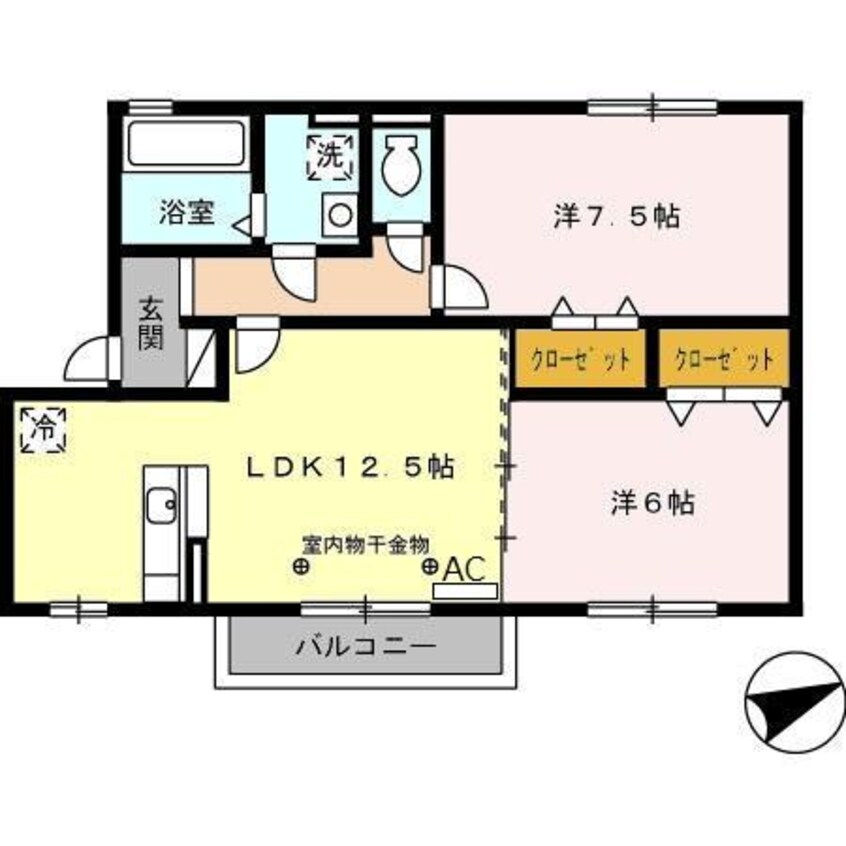 間取図 三岐鉄道北勢線/蓮花寺駅 徒歩10分 2階 築14年