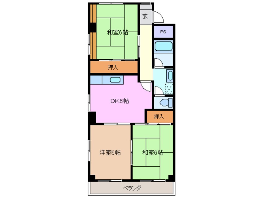 間取図 近鉄名古屋線/桑名駅 徒歩17分 4階 築41年