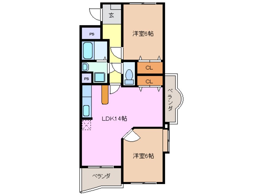 間取図 三岐鉄道北勢線/蓮花寺駅 徒歩14分 2階 築20年