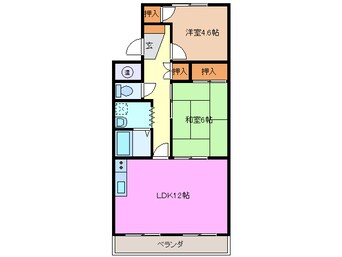 間取図 近鉄名古屋線/益生駅 徒歩22分 1階 築27年